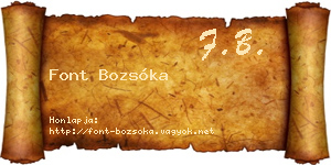 Font Bozsóka névjegykártya