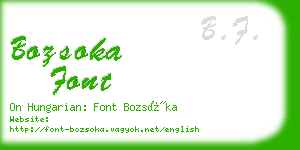 bozsoka font business card